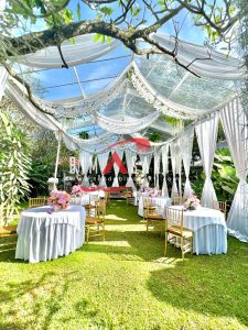 Tenda plafon dekorasi untuk acara pernikahan outdoor