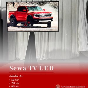 Sewa TV standing Jakarta – TV LED event dengan standing bracket untuk seminar dan pameran